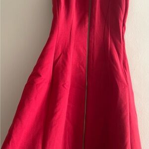 BCBGMaxAzria Red Zip-Front Fit & Flare Mini Dress